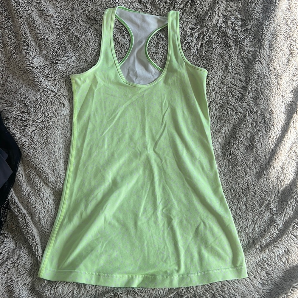 Lululemon yellow/pink polka dot tank